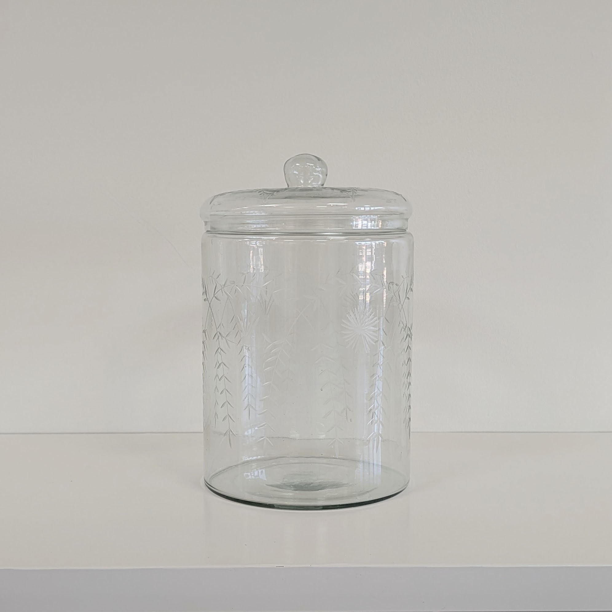 Etched Glass Jar