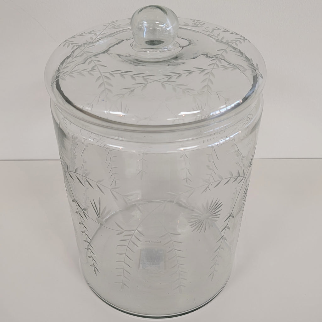 Etched Glass Jar