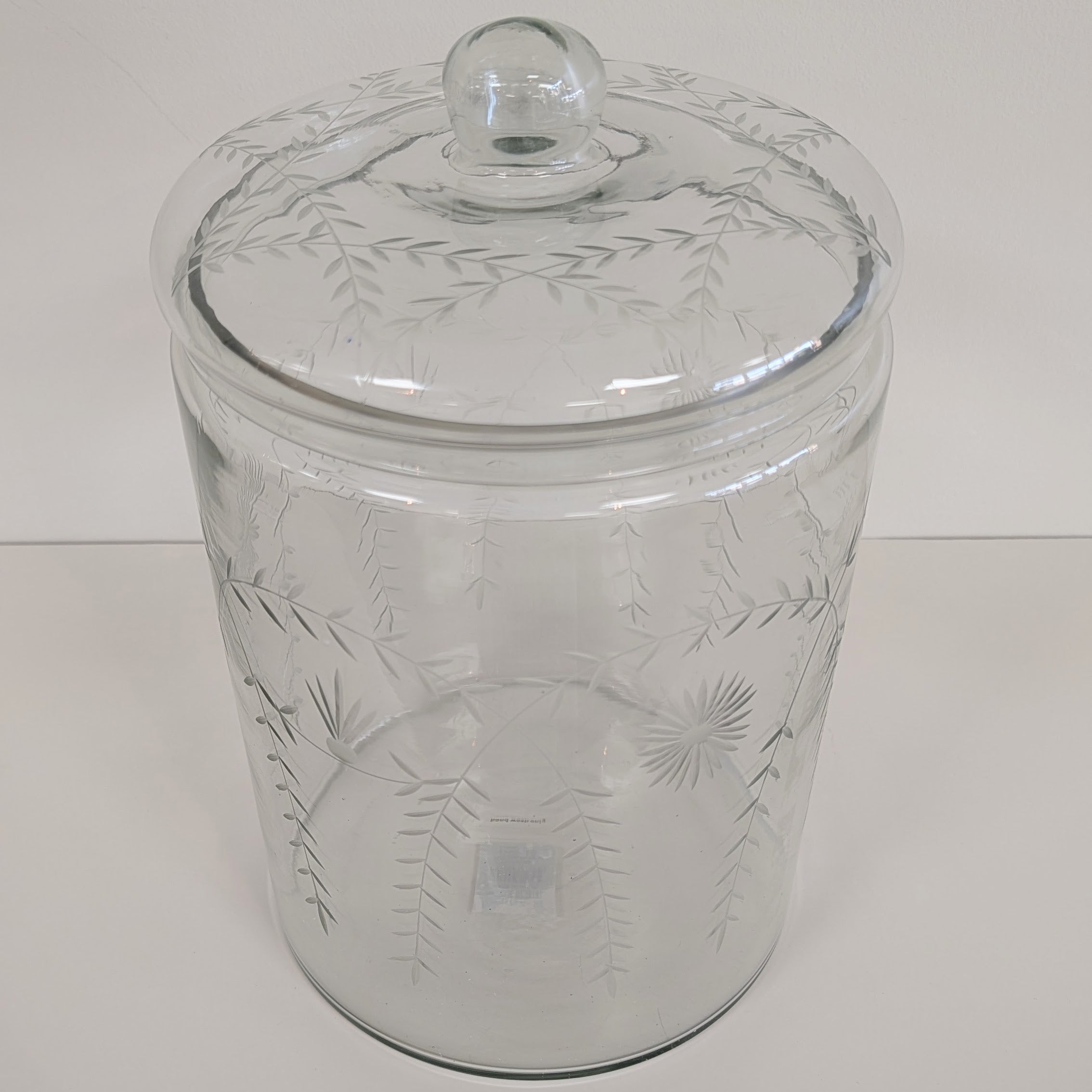 Etched Glass Jar