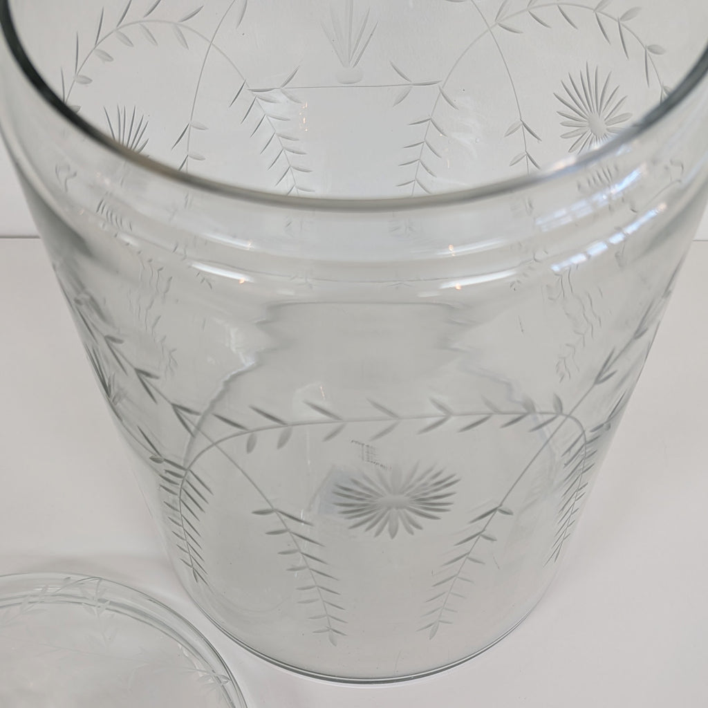 Etched Glass Jar