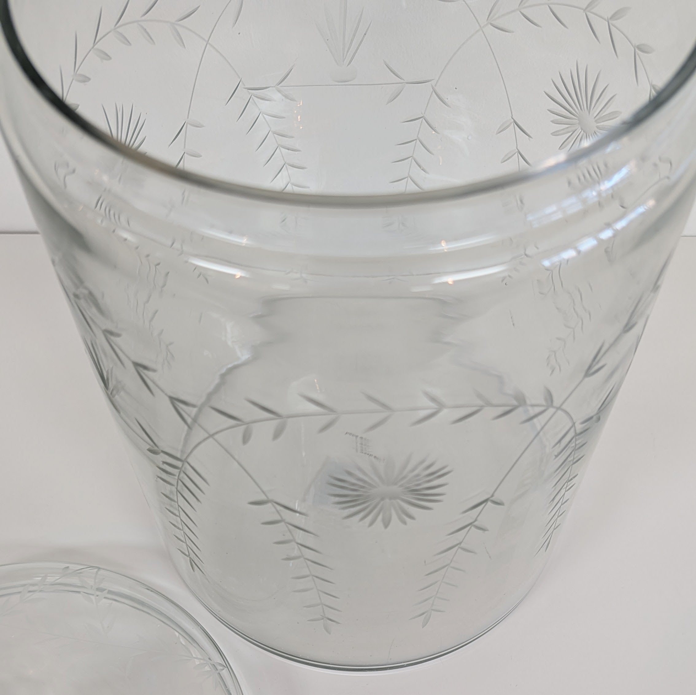 Etched Glass Jar