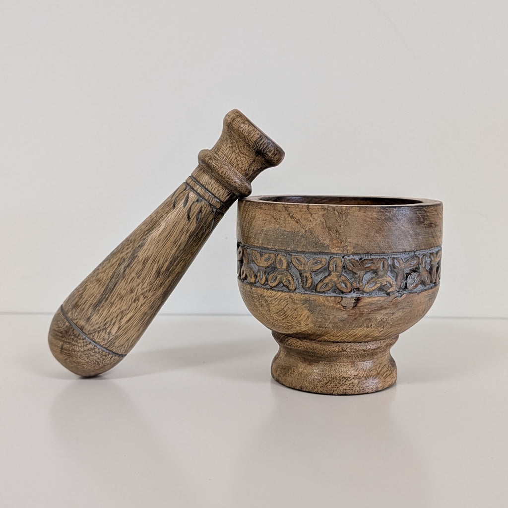 *Found* Wood Mortar & Pestle