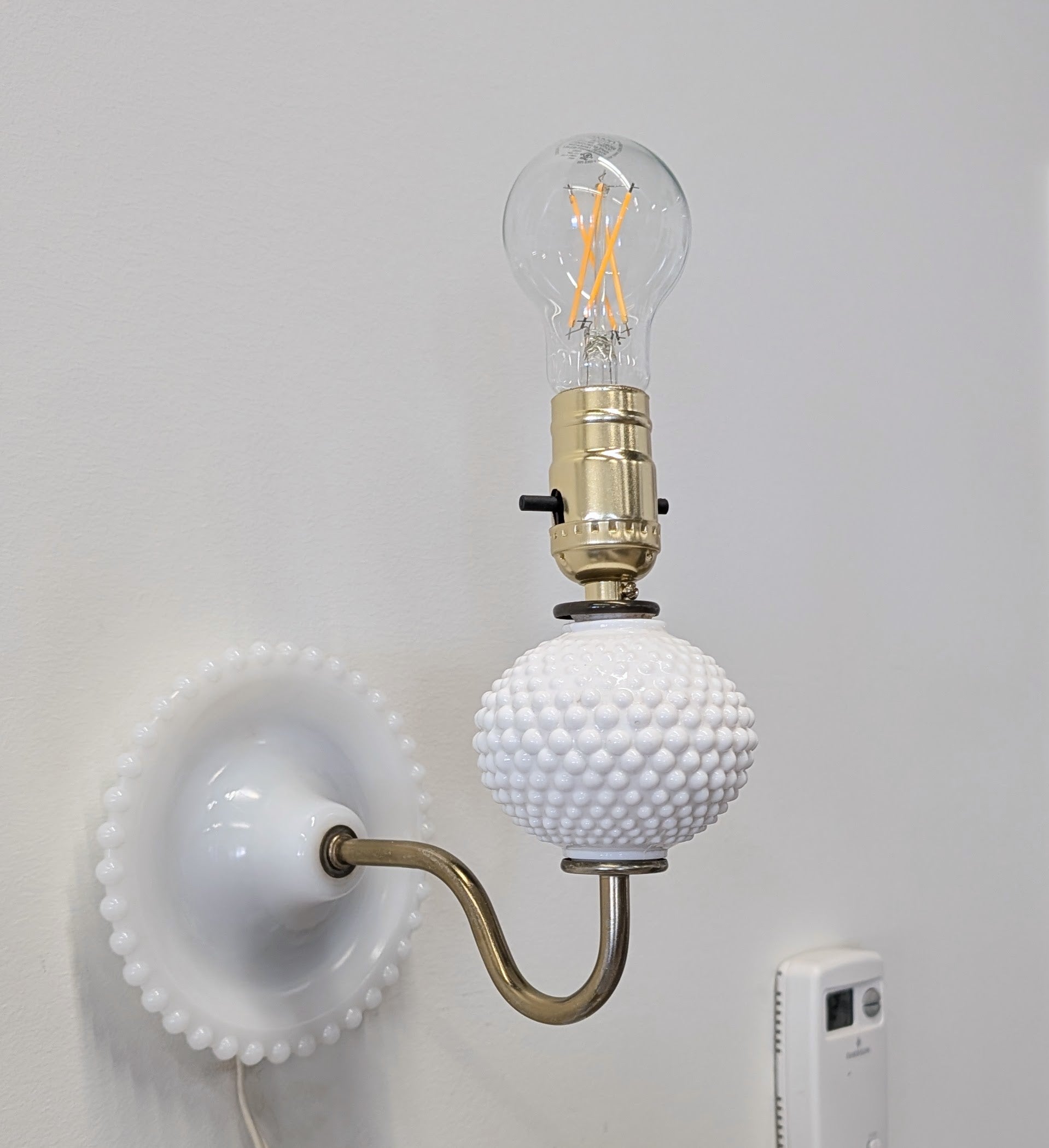 Vintage - Milk Glass Wall Sconce