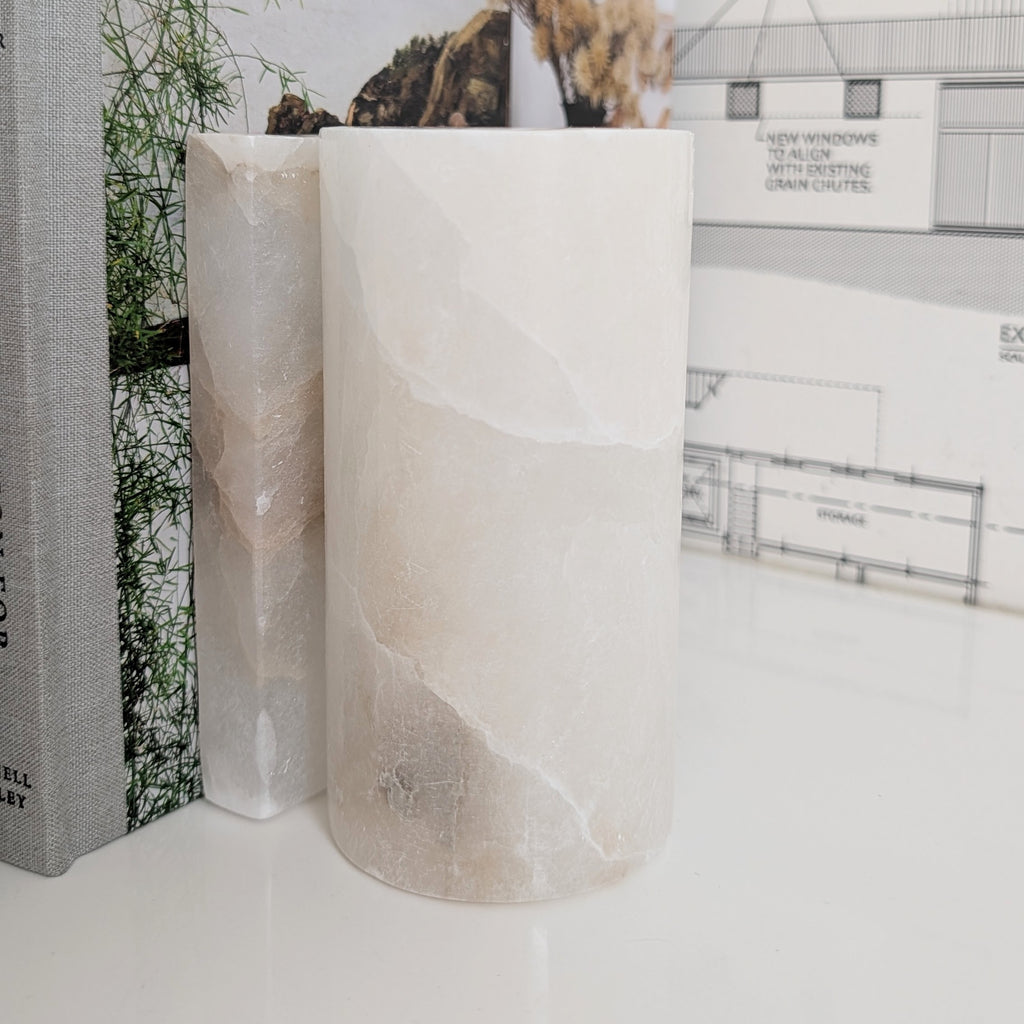 Alabaster Bookends